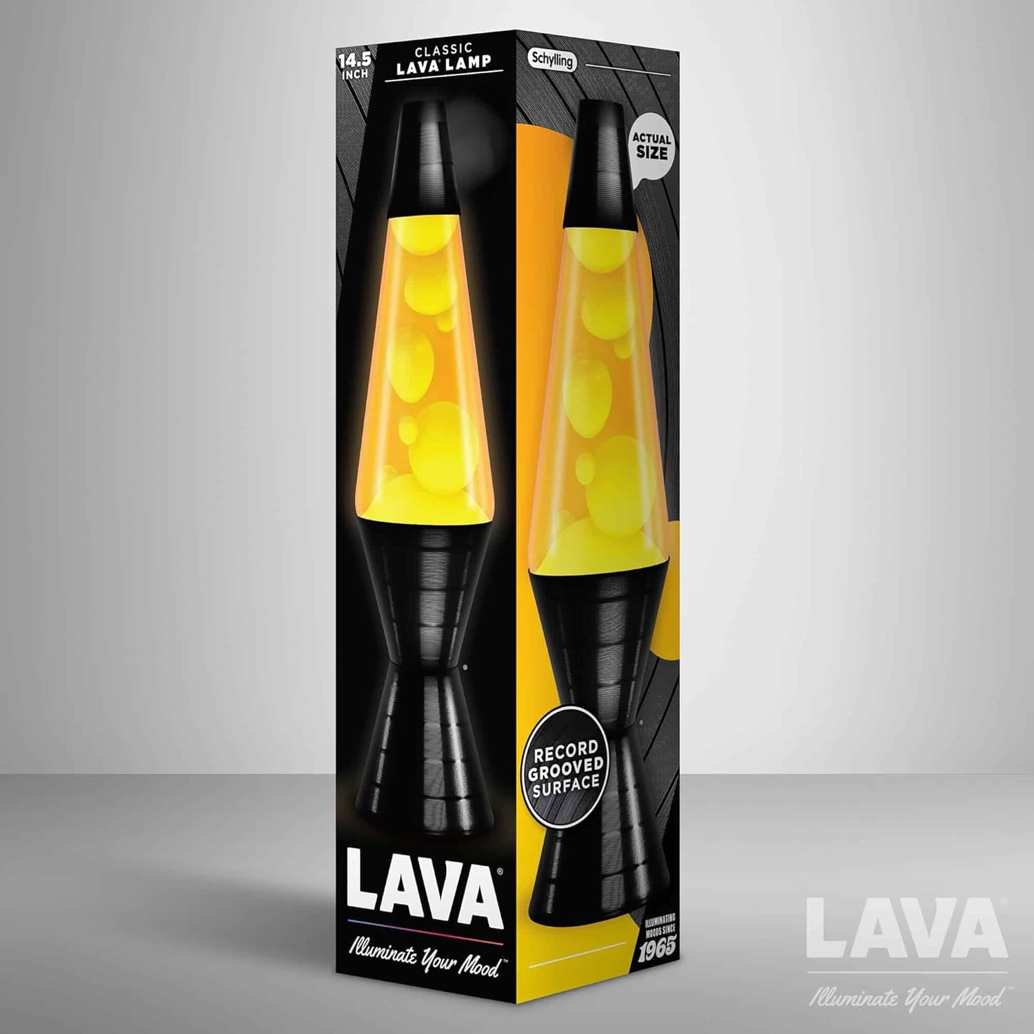 Lava? Lamp - 14.5” Vinyl Record Grooved Base - The Original Motion Light - Yellow Wax and Orange Liquid - Item #2017 - Image 6